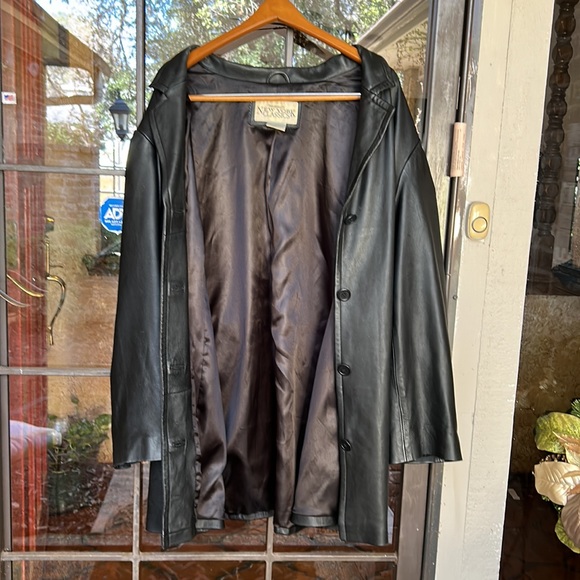 Leather BLAZER Jacket Plus 26-28W, NEW YORK CLASSIC, lined with side pockets - Picture 3 of 8